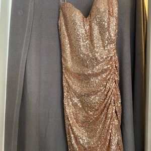 Rose gold sequin dress